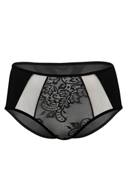 Vivisence Cullote Slip Classique Taille Haute En Microfibre Et Dentelle Confortable Élégant Avec Inserts Délicats Parfait Pour Un Ensemble Et Raffiné 1004W, noir