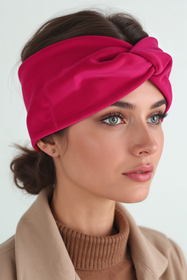 Vivisence Bandeau Femme Hiver Automne Chaud Couvre-chefs d'hiver Confortable Élégant Accessoire Cheveux Entrelacé Devant Tricot Extensible Idéal Journées Froides, rubis