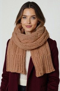 Vivisence Femme Écharpe Hivernale Laine Et Coton Douce Et Chaude Au Quotidien, beige