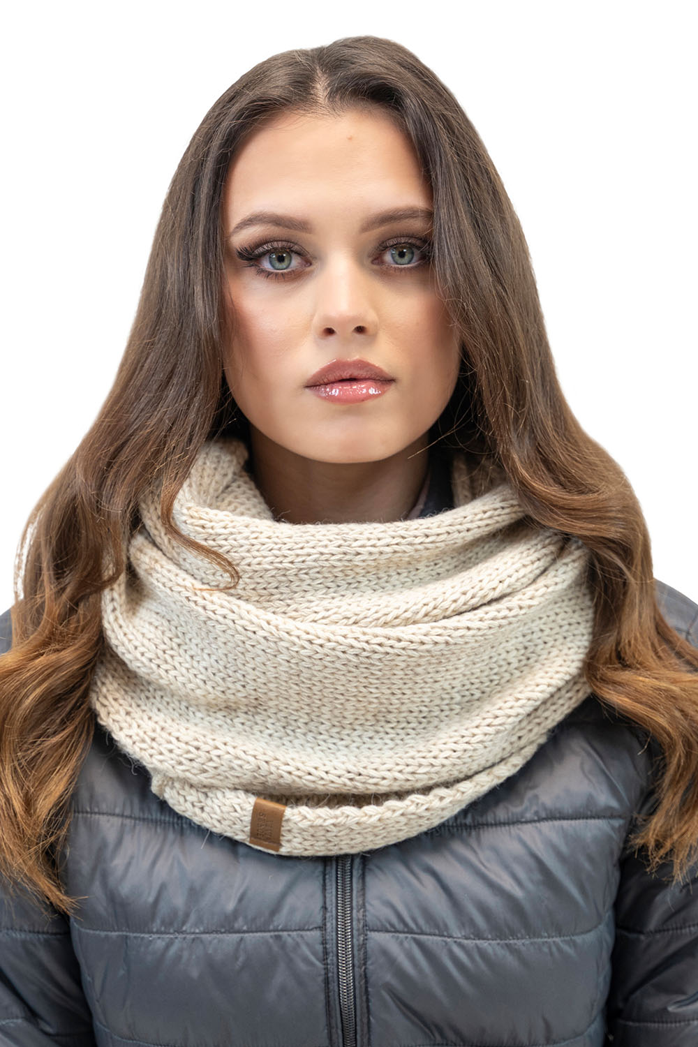 Vivisence Damen Bommelmütze Und Loop-Schal Mit Bommel Ideal Für Wintertage 7014, hellbeige