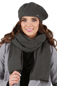 Vivisence Béret Et Écharpe Femme Pour L'automne et L'hiver En Laine Et Acrylique Ensemble Chic Pour L'Hiver Accessoire Mode Durable Pour Cadeau Parfait Confort Et Élégance 7005Kmpl, gris clair