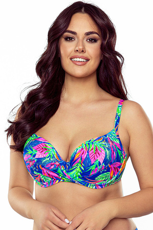 Vivisence Womens Swimwear Bra Push Up Bikini Top With Removable Padding Adjustable Back Straps, multicolour