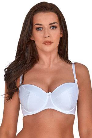 Gaia 281 Kate underwired padded full cup bra non removable adaptable straps , White 2