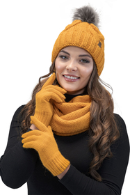 Vivisence Loop Schal Strick Zweimal Gefaltet Ideal Wärm Für Wintertage 7103, honig