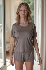 Vivisence Femmes Pyjama Viscose Coupe Ample Confort Respirant Pour La Nuit 2042, 