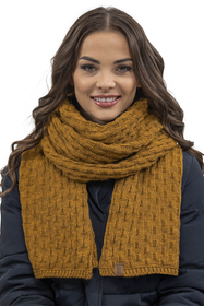 Vivisence Écharpe Femme Hiver Douce Et Chaude Pour Les Journées Froides 7015S, jaune foncé