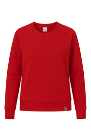 Vivisence Sweatshirt Damen Mit Rundhalsausschnitt Aus Baumwolle Langer Ärmel Bequemer Schnitt 9004, rot