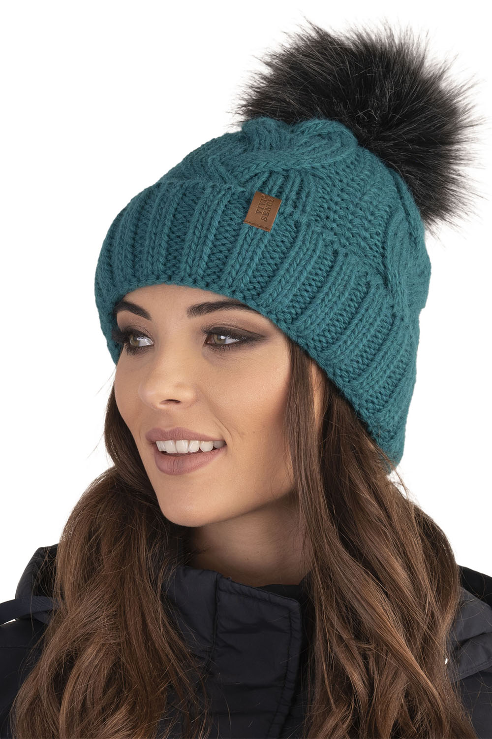 Vivisence Women Winter Hat Scarf And Gloves Set Soft Fleece Lining Cozy Warmth, dark turquoise