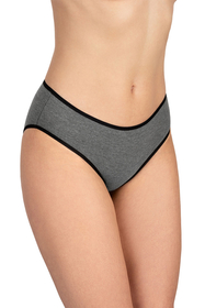 Vivisence Culotte Classique Slip pour Femme Lot de 5 Figi 4016, bande noire : graphite
