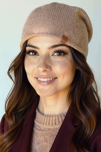 Vivisence Women's Winter Beanie Merino Wool Soft Warm Comfort For Cold Days, Beige