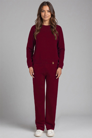 Vivisence Loungewear Damen Trainingsanzug Set Lockerer Schnitt Rundhals Freizeitanzug Mit Taschen 9205, 