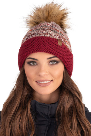 Vivisence Stylish Ladies Winter Hat With Pompom And Soft Fleece Lining For Maximum Warmth And Comfort Made From Soft And Warm Fabric Ideal For Cold Winter And Autumn Weather, maroon