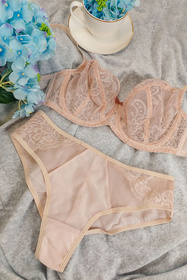 Vivisence Cullote Slip Classique Taille Haute En Microfibre Et Dentelle Confortable Élégant Avec Inserts Délicats Parfait Pour Un Ensemble Et Raffiné 1004W, beige
