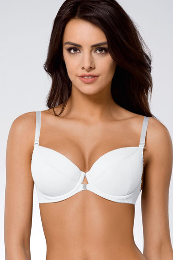 Ava 146/69 smooth convertible multiway padded push-up bra with pockets , White