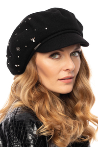 Vivisence Casquette Femme Hiver Fait Main Antistatique Pour L’Automne 7062, noir