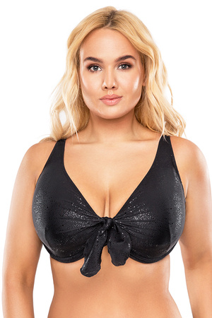 Vivisence 3202 underwired non padded bikini top (matching bottoms available), Black Shine