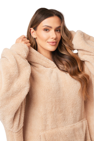 Vivisence Blanket Hoodie and Socks Set Warm and Cozy Wearable Blanket Sweatshirt with Large Pocket Extended Back Long Sleeves and Durable Ankle-Length Socks for Everyday Comfort, 
