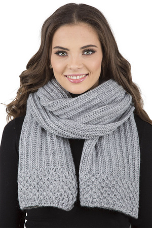 Vivisence Elegant Ladies Winter Scarf With Extra-Long Made From Warm And Soft Fabric Blend Perfect For Cold Winter And Autumn Days Ideal For Everyday Use, light grey