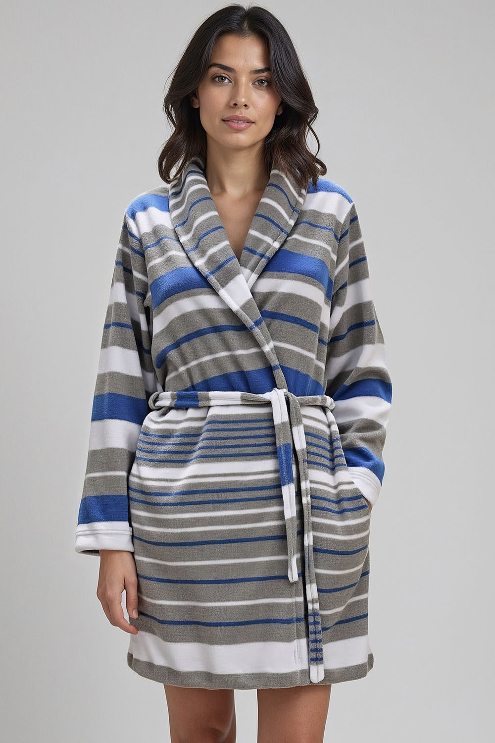Vivisence Femme Robe De Chambre Coton avec Poches Ideal Pour Détente ou Spa 5030, 