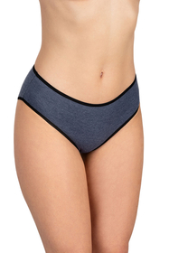 Vivisence Culotte Classique Slip pour Femme Lot de 5 Figi 4016, bande noire : bleu foncé