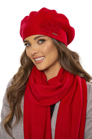 VIVISENCE Damen Baskenmütze Warm Dick Wintermütze Ideal für Kalte Tage 7007, rot