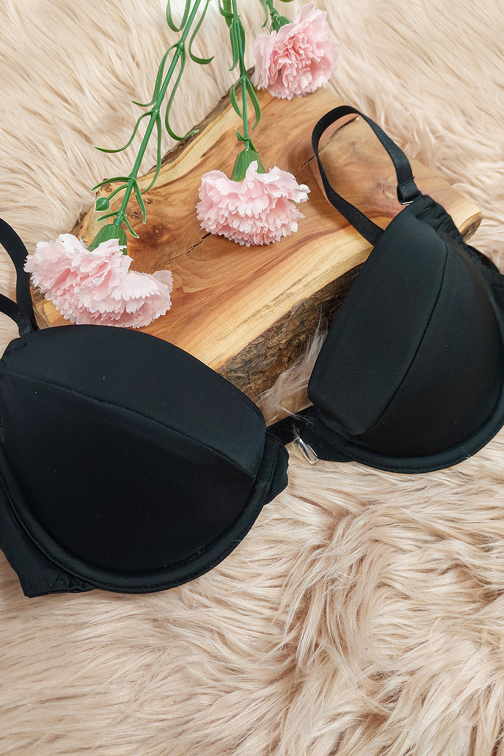 Vivisence underwired smooth backless push-up bra 1040, black
