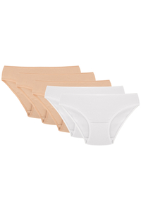 Vivisence slip culotte classique 4003 5-pack, beige/beige/beige/blanc/blanc