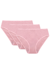 Vivisence Culotte Classique Slip pour Femme Lot de 3 Figi 4016, bande rose : rose