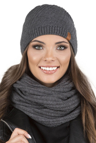 Vivisence Loop Scarf Double Layered Ideal For Cold Winter Days 7017S, dark grey