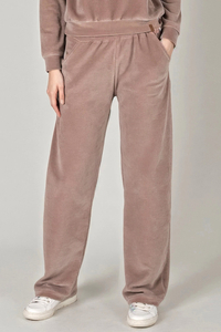 Vivisence Damen Velour Jogginghose Mit Geradem Bein Und Elastischem Bund Bequeme Freizeithose Für Zuhause Sport Und Alltag 9105,