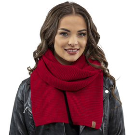 Vivisence Damen Schal Strick Warm Breit Weich Elegant Sportlich Winter 7041S, rot