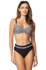 Vivisence Bikini Push Up BH Verstellbare Träger Ideal Für Strand Schwimmbad 3222, schwarz-weiß