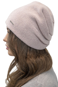 Vivisence Damen Mütze Wolle Falten Fleece Gefüttert Bequem Alltag Winter 7085, puderrosa