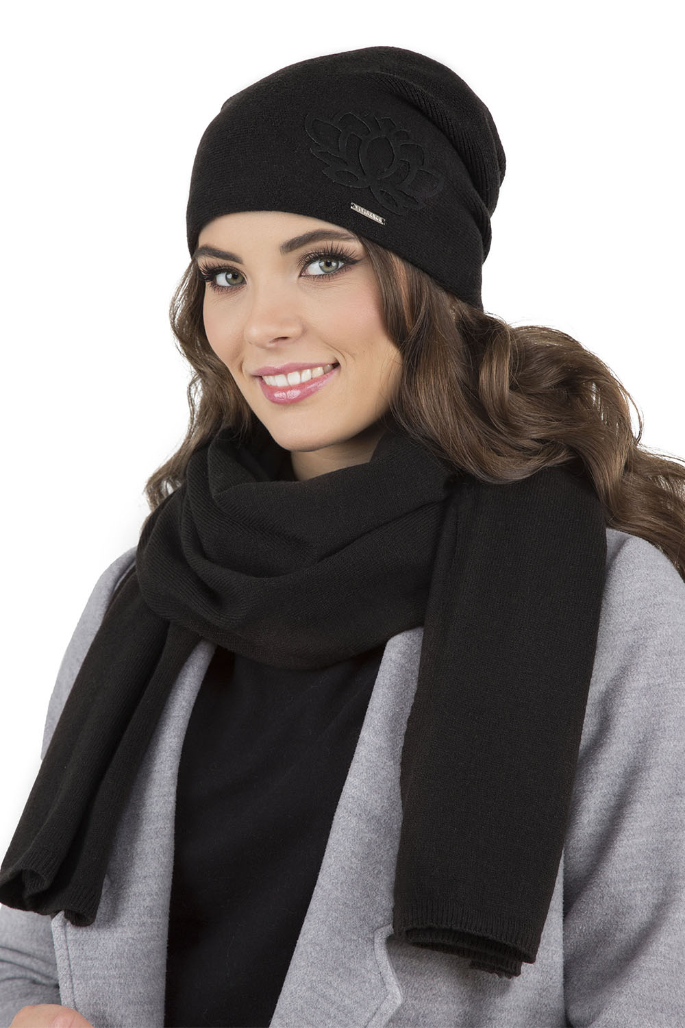 Vivisence Women's Winter Scarf Knitted Warm Comfortable For Cold Days 7102, black