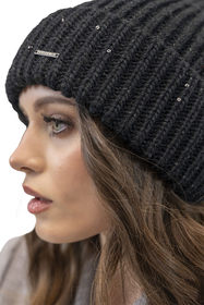 Vivisence Bonnet Femme Hiver Tricot Classique Ajustement Parfait 7088, noir