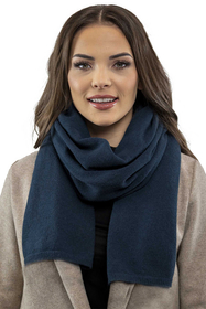 Vivisence Damen Baskenmütze Schal Set Wolle Applikation Lang Warm 7037kmpl, dunkelblau