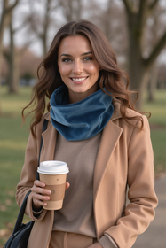 Vivisence Femme Snood Hiver Tricot Doux En Coton Confortable Chaleur Chaque Jour, turquoise foncé