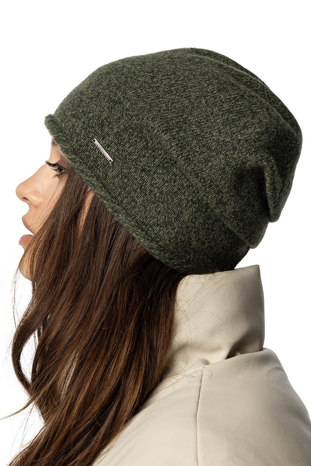 Vivisence Damen Mütze Winter Warmem Wollgarn Klassische Herbst Wintermütze 7087, grüne Melange