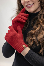 Vivisence Gants Femme Hiver Doux Et Chauds Idéals Pour Temps Froid 7014, rouge