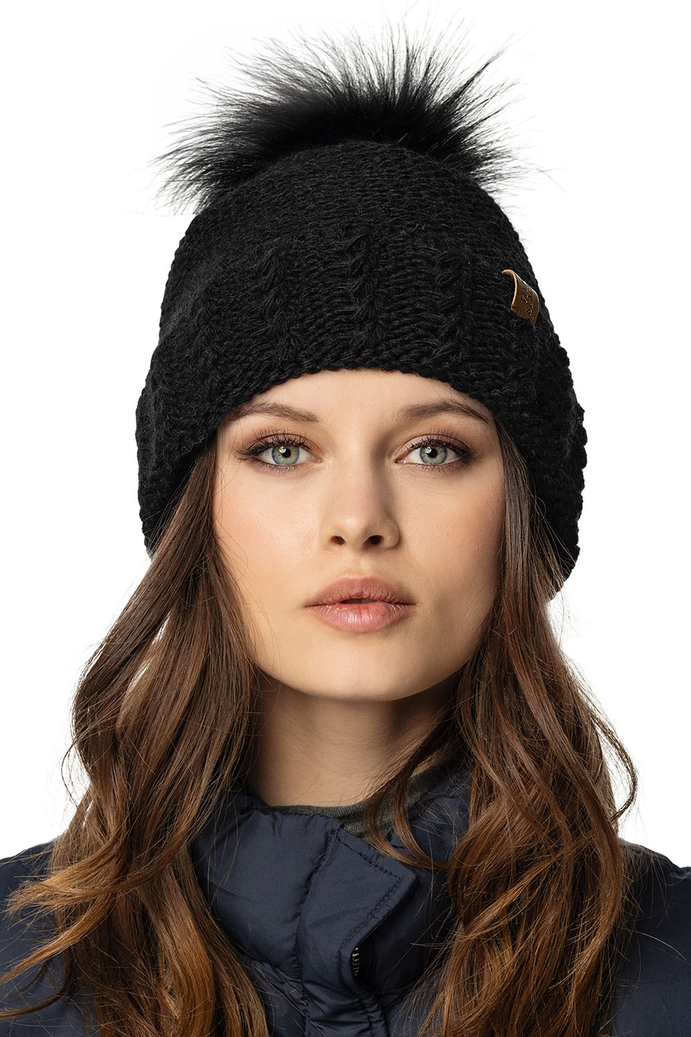 Vivisence Winterset Für Damen Mütze Mit Öko-Kunstpelz-Bommel Und Wärmendem Loop-Schal Perfekte Passform Mit Antistatischem Fleecefutter Hergestellt Aus Garn Ideal Für Kalte Wintertage, Schwarz
