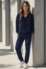 Vivisence Ensemble Survêtement Femme Coton Avec Poches Parfait Confort Quotidien 9202, 