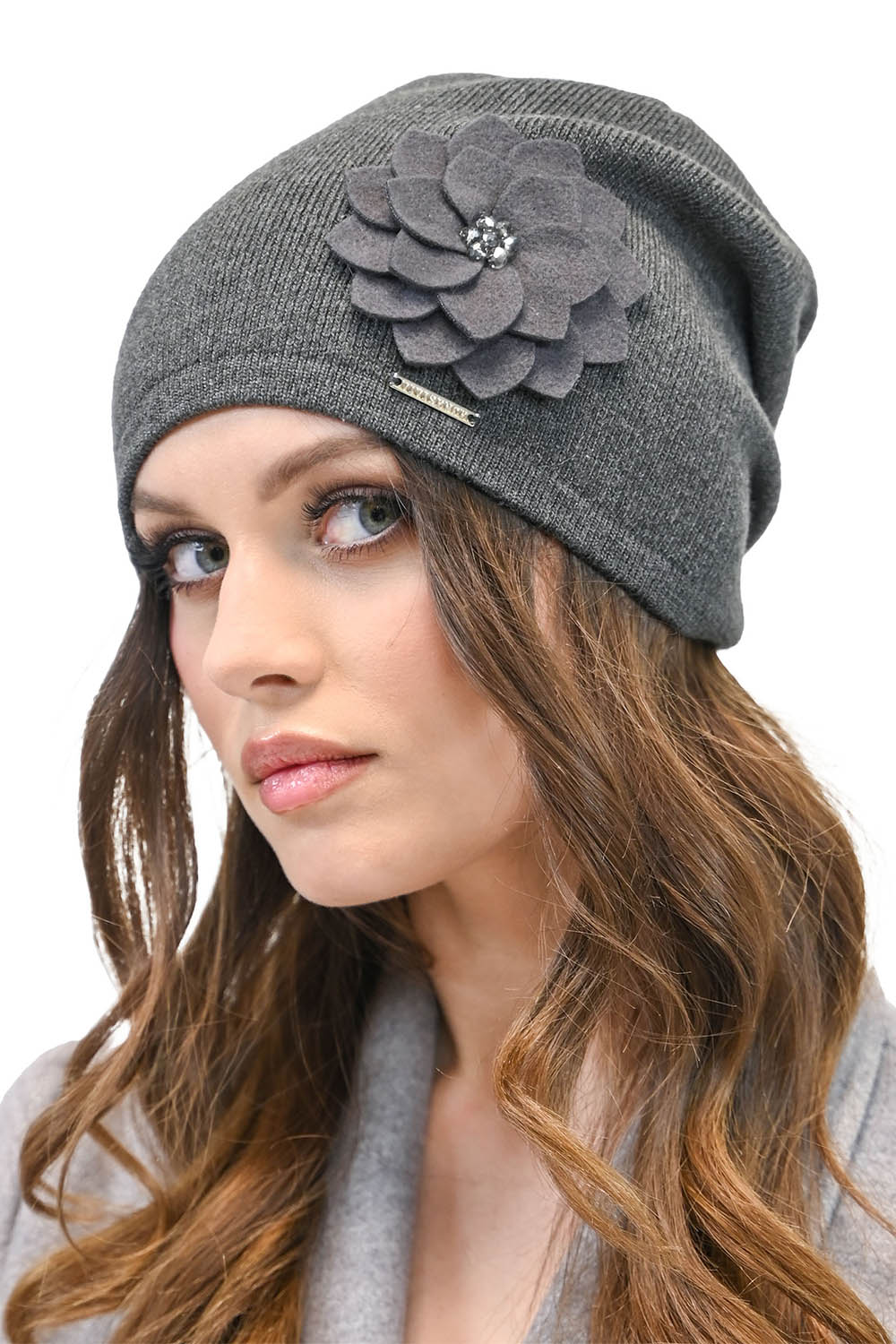 Vivisence Bonnet Et Écharpe Femme Pour L'automne et L'hiver Ensemble Chaud En Laine Avec Doublure Antistatique Pour Les Froids Jours Et Les Activités En Plein Air 7010Kmpl, gris foncé