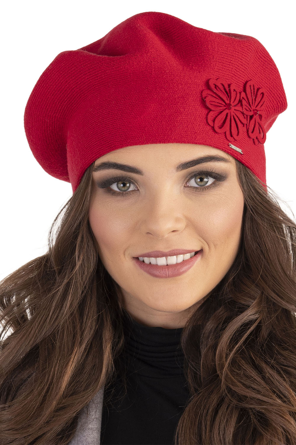 VIVISENCE Damen Baskenmütze Warm Dick Wintermütze Ideal für Kalte Tage 7007, rot