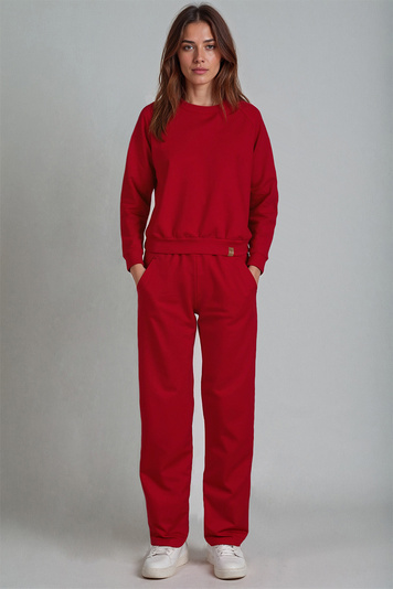 Vivisence Women Tracksuit Set Long Sleeve Sweatshirt Wide Leg Pants Elastic Waist Lounge Outfit, 