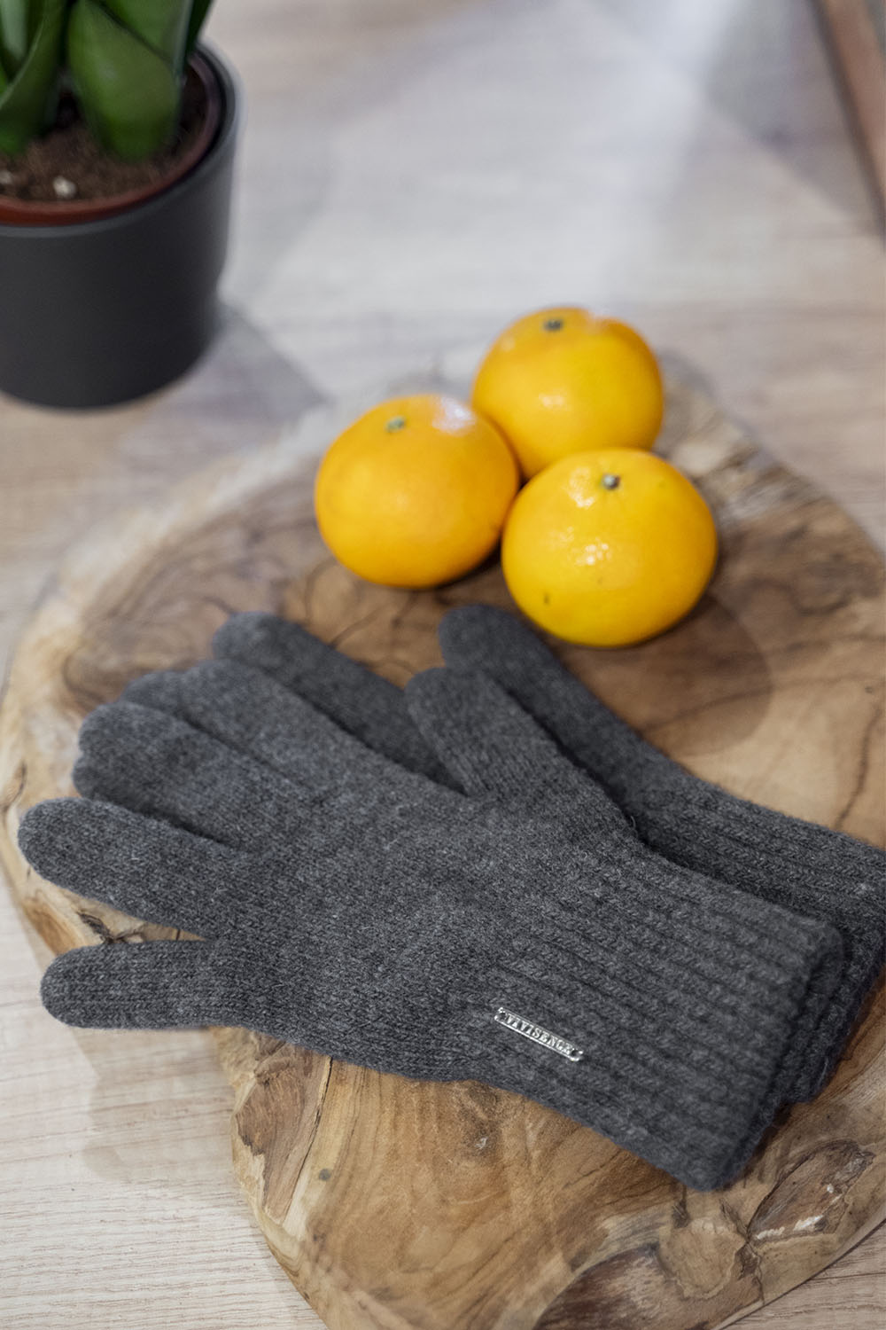 VIVISENCE Damen Winter Handschuhe aus Wolle Ideal für Kaltes Wetter 7201, dunkelgrau