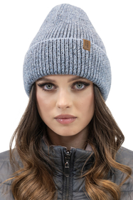 Vivisence Damen Mütze Winter Strickmütze Zweifarbigem Wärmendem Garn Herbst 7098, blau