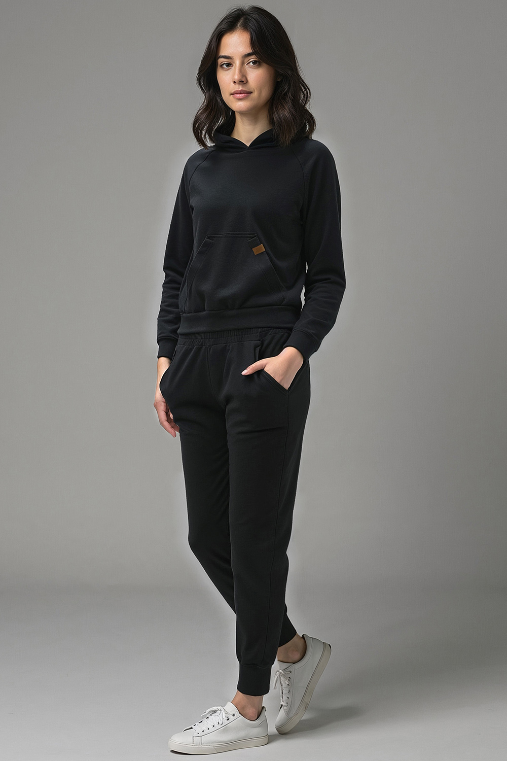 Vivisence Femme Ensemble Survêtement Coton Capuche Poches Confort Quotidien 9203, 