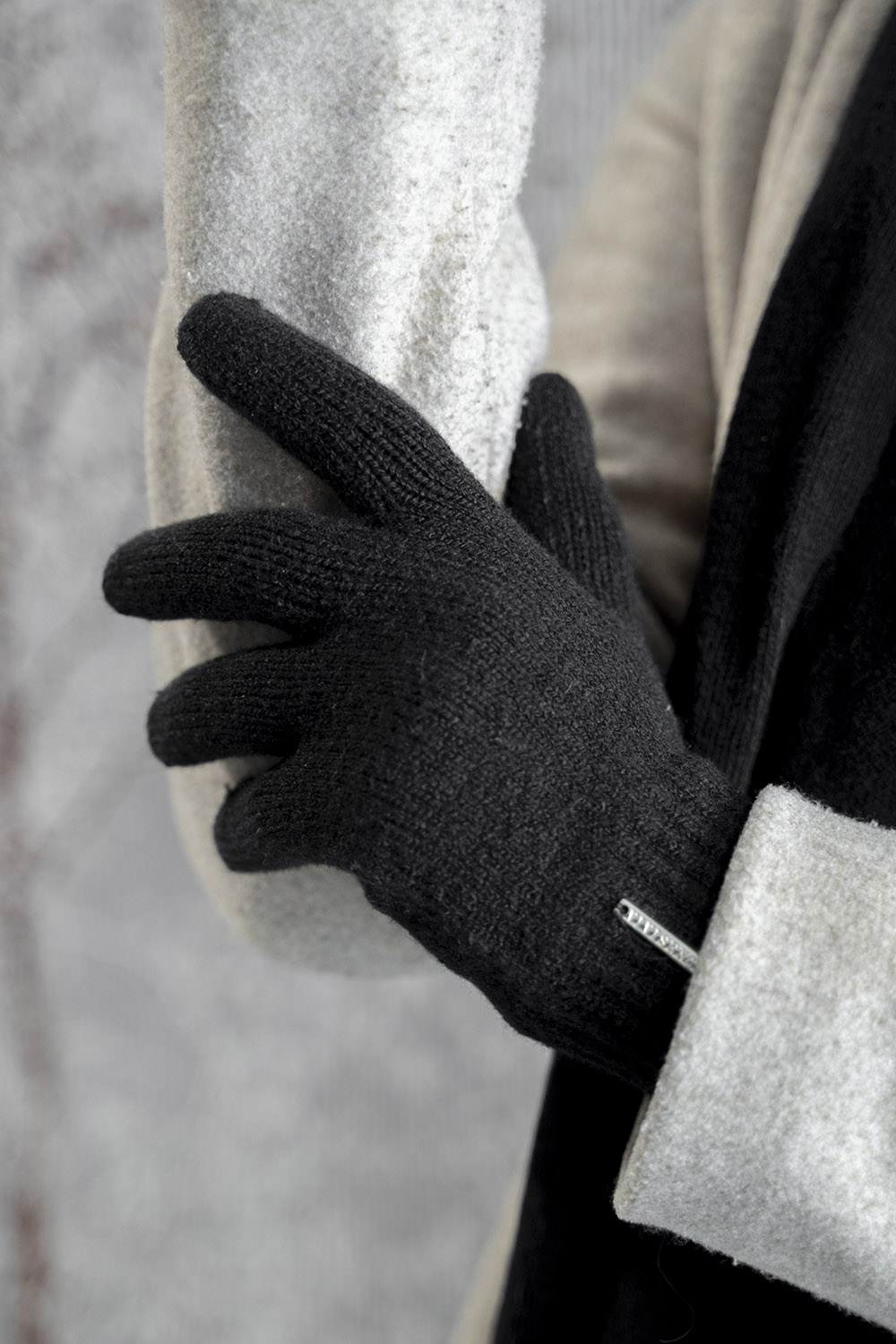 Vivisence Women's Winter Gloves Wool Ideal For Cold Weather 7201, black