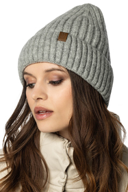 Vivisence Damen Winter Mütze Klassischen Beanie Strickmütze Stil Perfekte Passform Strickbündchen Warmem Rippengarn Ideal Für Kalte Wintertage Winter Herbst Modell 70104, hellgrau