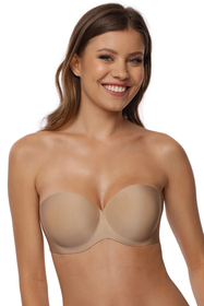 Vivisence Strapless Bra Bandeau for Women self-adhesive barconette Underwire bra for special occasions Dresses and Backless Outfits Model 1065, beige